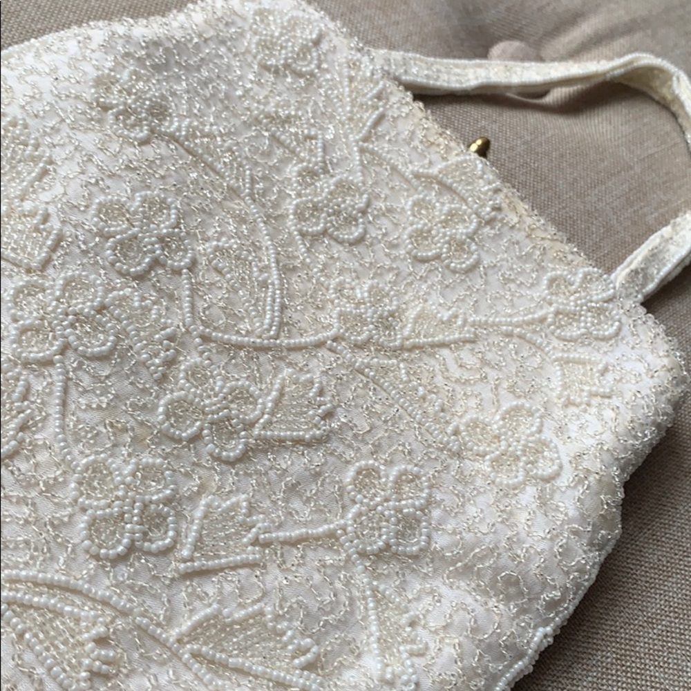 Vintage Handbeaded Wedding Day Purse - Picture 7 of 7